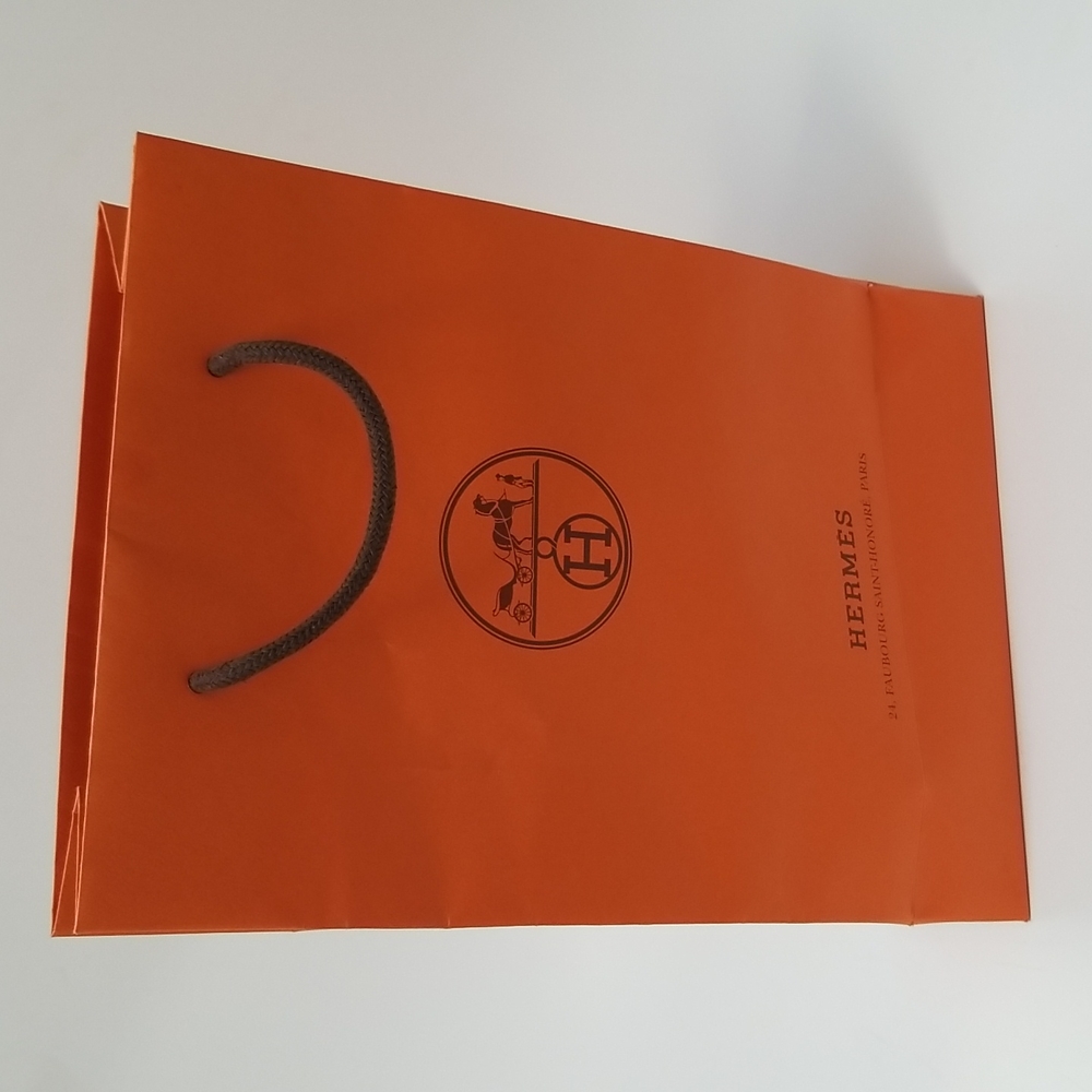 Hermes Medium Shopping Gift Bag 11.5 H x 8.25" W x 3.5" Deep Condition B Rating